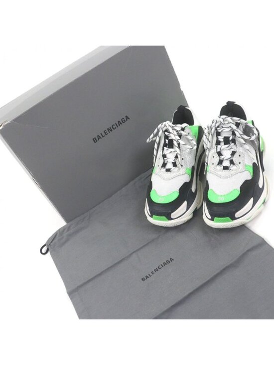 Balenciaga Triple S Mesh Leather Distressed Dad Shoes Low Cut Sneakers - Picture 2 of 11